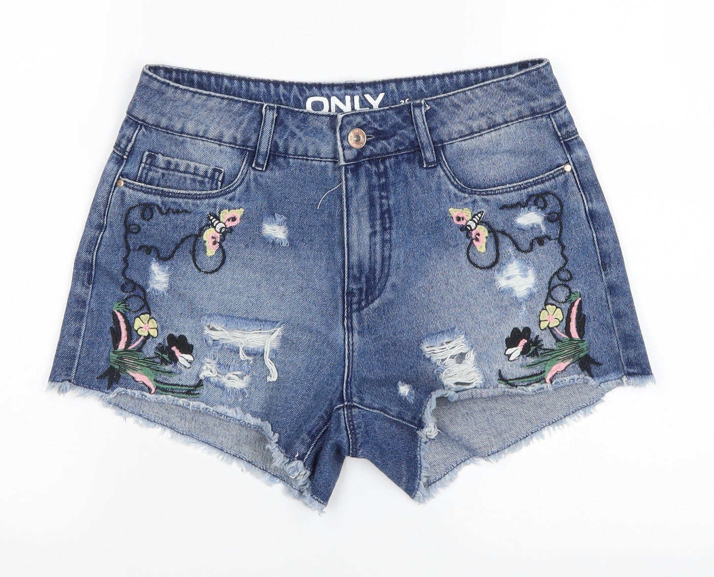 Only Womens Blue   Cut-Off Shorts Size 26