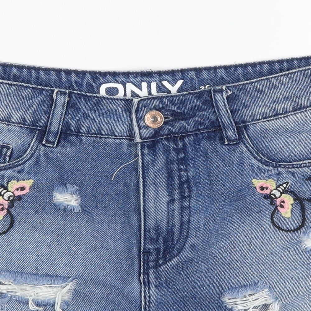 Only Womens Blue   Cut-Off Shorts Size 26