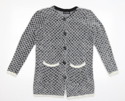 Silver Swan Womens Black Plaid  Cardigan Jumper Size XL