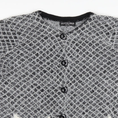 Silver Swan Womens Black Plaid  Cardigan Jumper Size XL