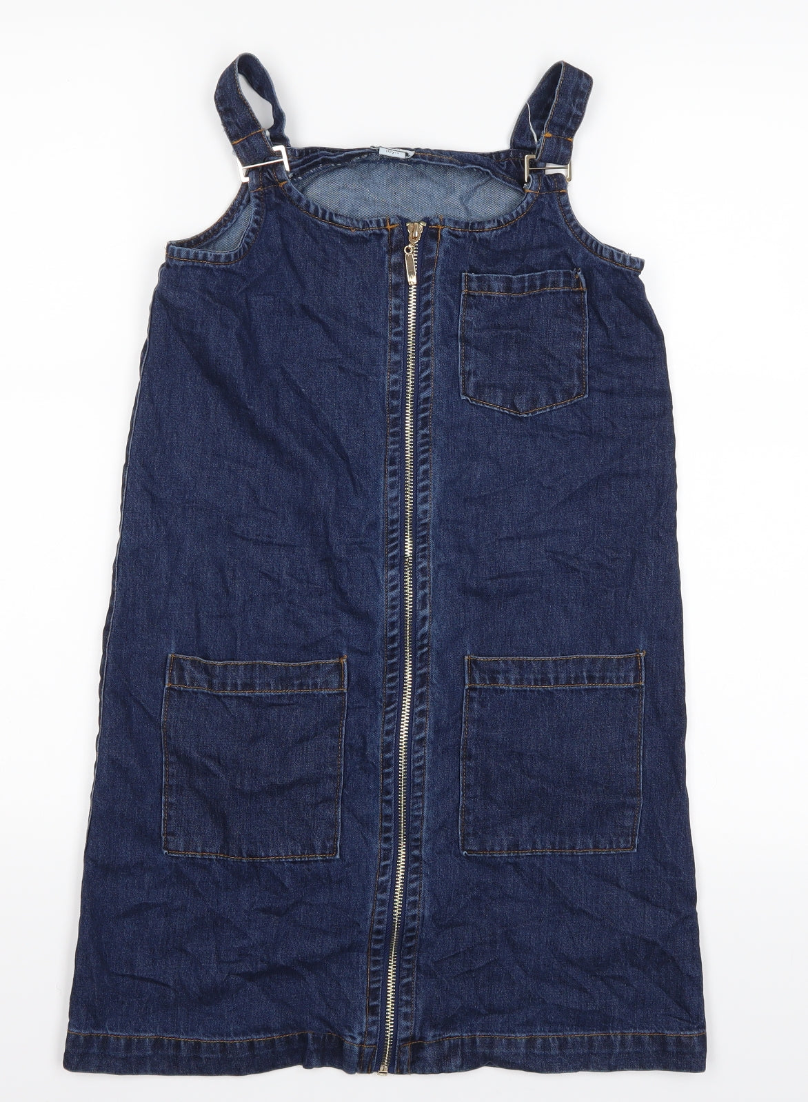 River Island Girls Blue   Pinafore/Dungaree Dress  Size 10 Years