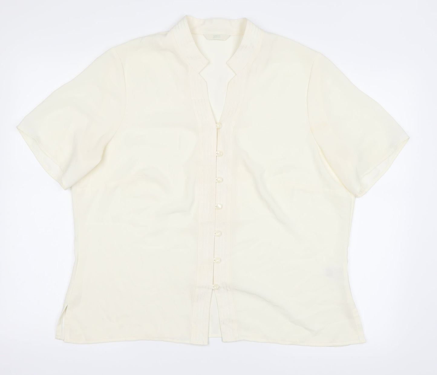 Womens UK Size 18 Marks and Spencer Ivory Basic Button-Up