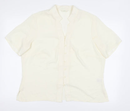 Womens UK Size 18 Marks and Spencer Ivory Basic Button-Up