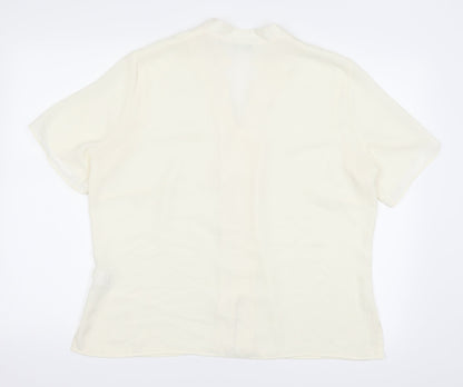 Womens UK Size 18 Marks and Spencer Ivory Basic Button-Up