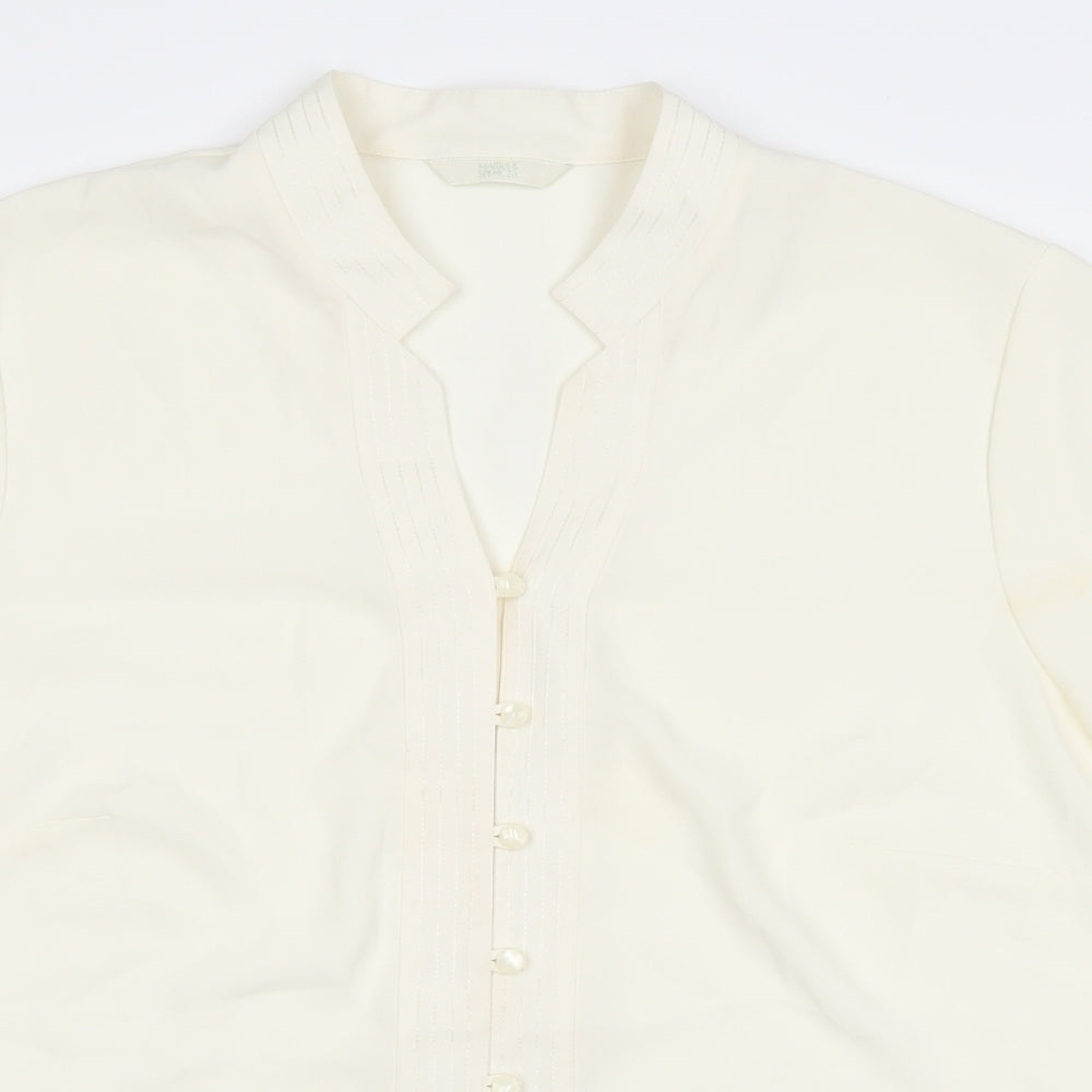 Womens UK Size 18 Marks and Spencer Ivory Basic Button-Up