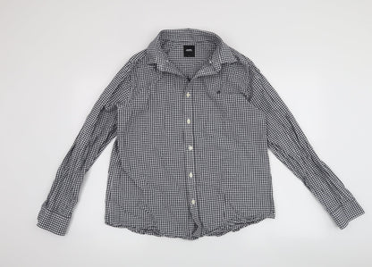Mens UK Size L Burton Menswear Blue  Button-Up Long Sleeve Casual Shirt