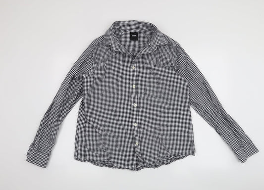 Mens UK Size L Burton Menswear Blue  Button-Up Long Sleeve Casual Shirt