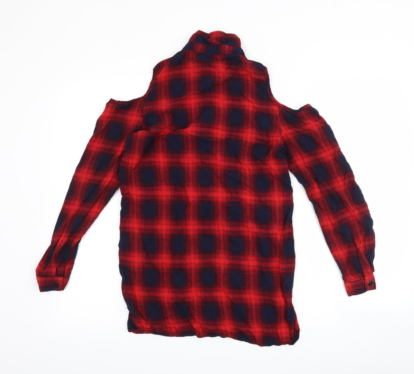 Womens UK Size S Cherry Koko Red Basic Button-Up