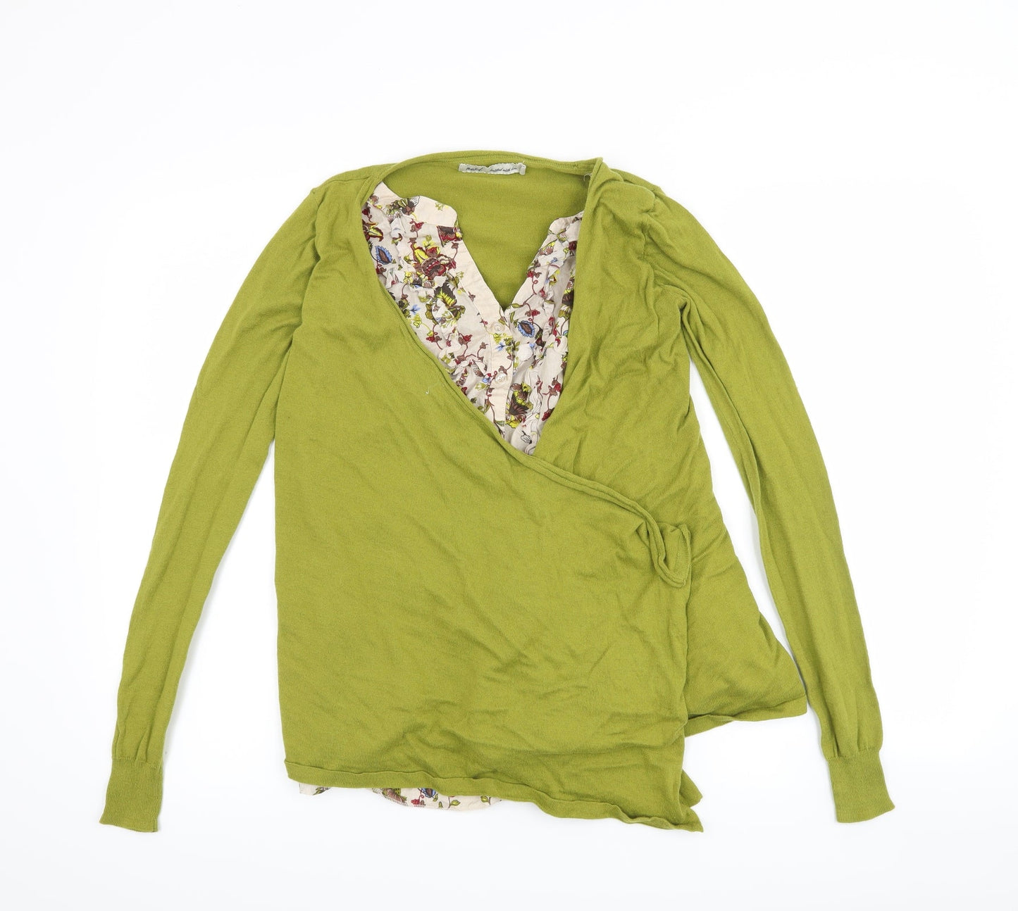 NEXT Womens Green Floral  Cardigan Jumper Size 8  - Cardigan and top all in one