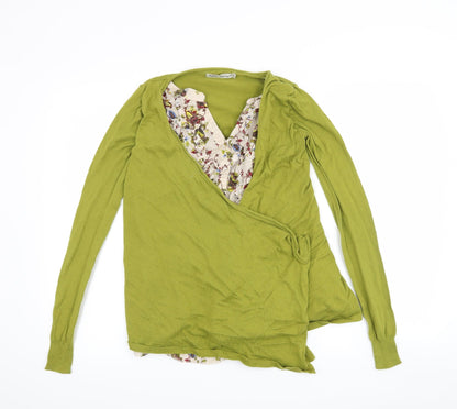 NEXT Womens Green Floral  Cardigan Jumper Size 8  - Cardigan and top all in one