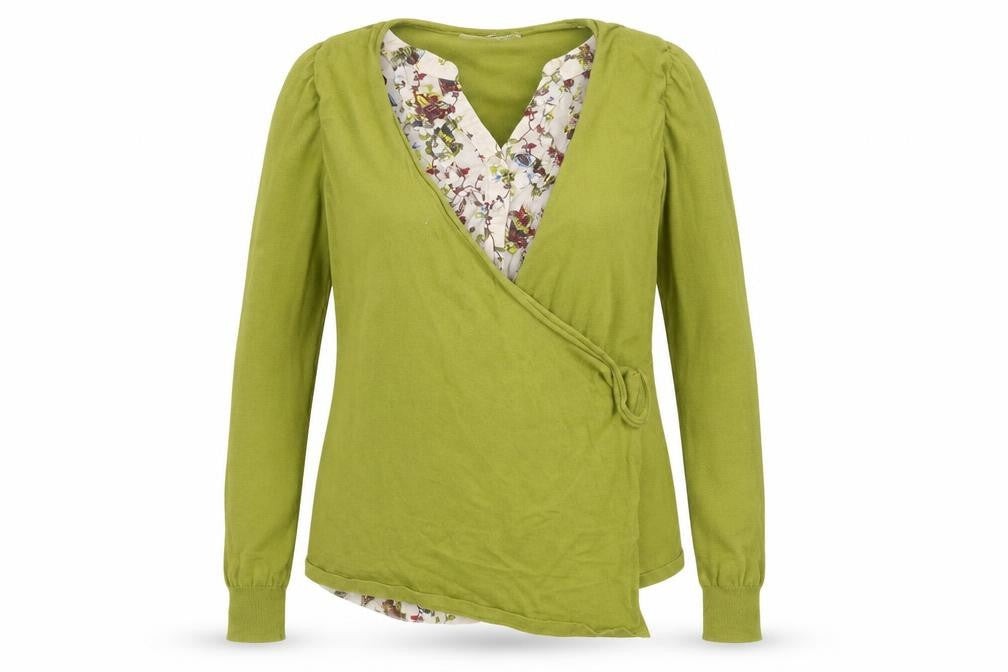 Next Womens Green Floral  Cardigan Jumper Size 8  - Cardigan and top all in one