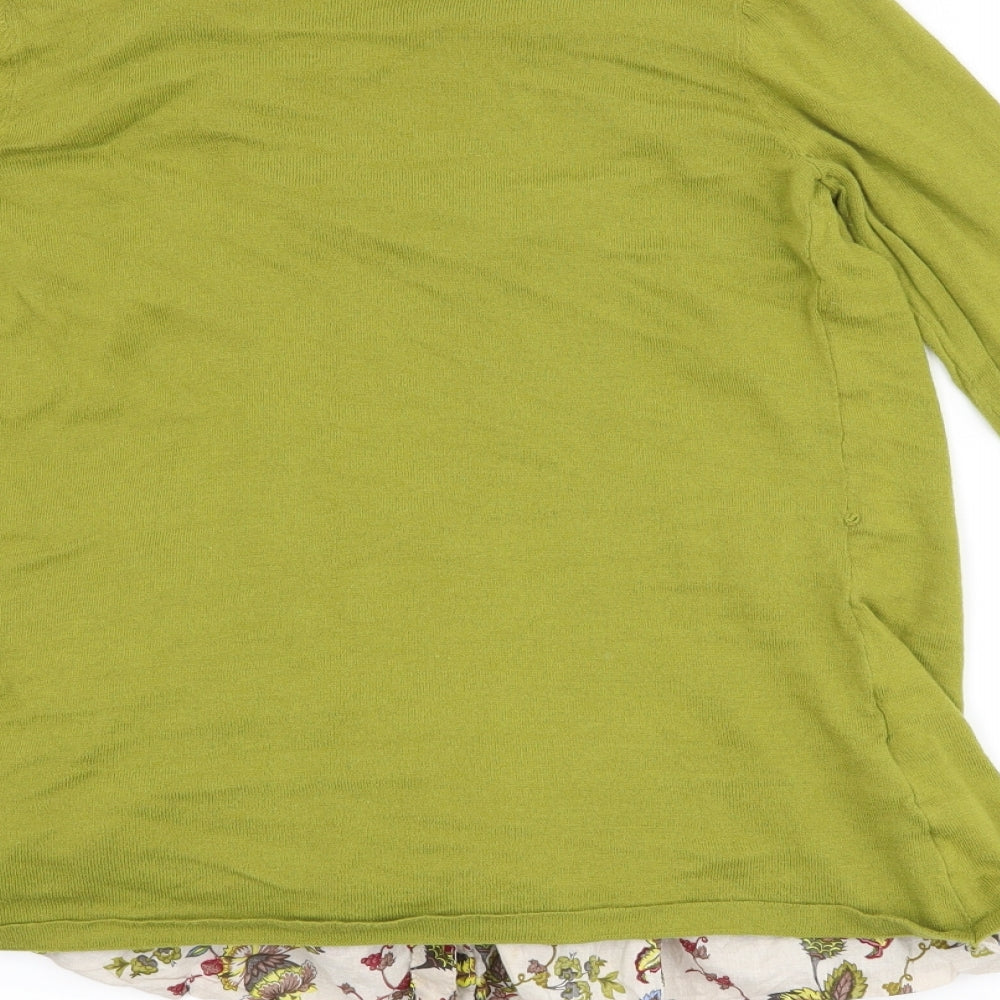 NEXT Womens Green Floral  Cardigan Jumper Size 8  - Cardigan and top all in one