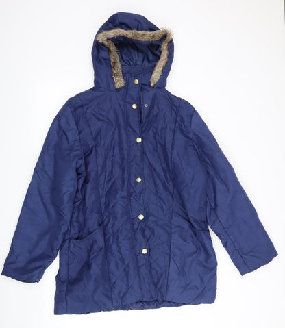 Anne De Lancay Womens Blue   Jacket Coat Size M