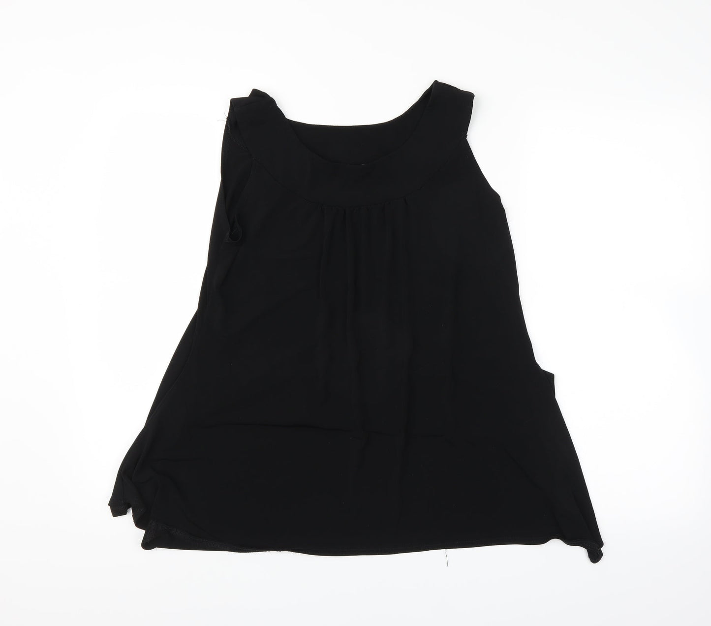 Womens UK Size L Preworn Black Basic T-Shirt