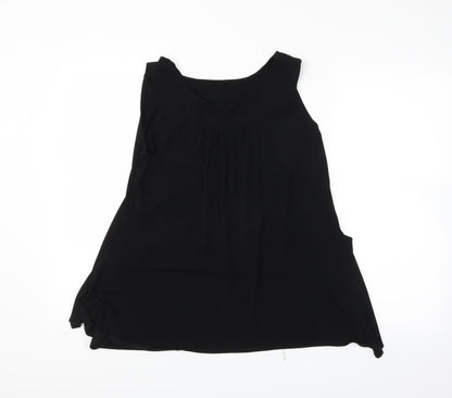 Womens UK Size L Preworn Black Basic T-Shirt