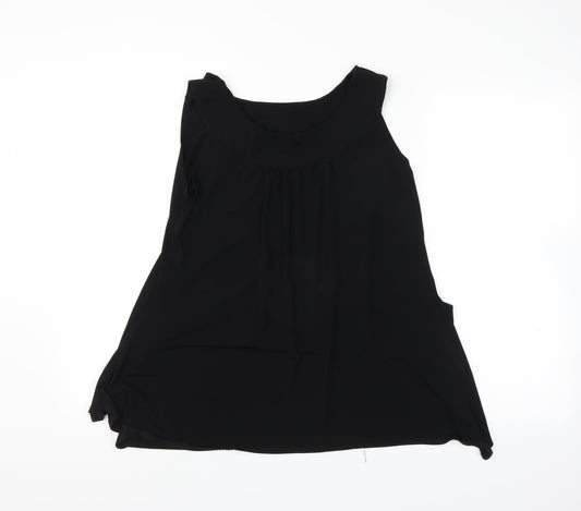Womens UK Size L Preworn Black Basic T-Shirt