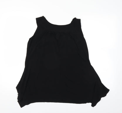 Womens UK Size L Preworn Black Basic T-Shirt