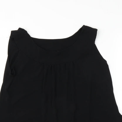 Womens UK Size L Preworn Black Basic T-Shirt