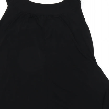 Womens UK Size L Preworn Black Basic T-Shirt