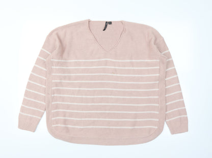Capsual Womens Pink Striped  Pullover Jumper Size 12