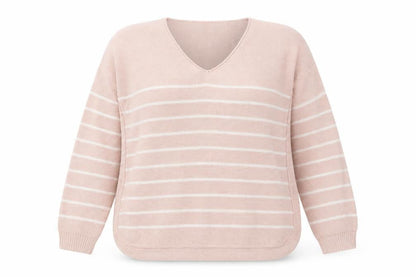 Capsual Womens Pink Striped  Pullover Jumper Size 12
