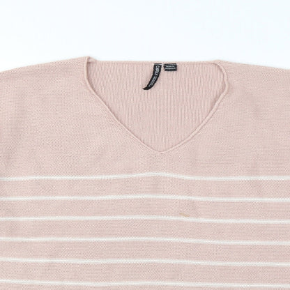 Capsual Womens Pink Striped  Pullover Jumper Size 12