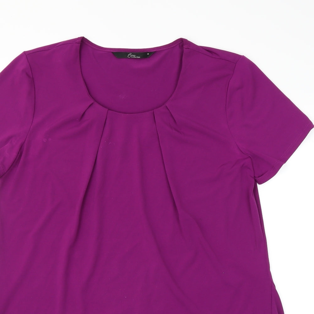 Womens UK Size 14 BM Purple Basic T-Shirt