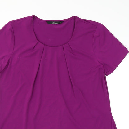 Womens UK Size 14 BM Purple Basic T-Shirt
