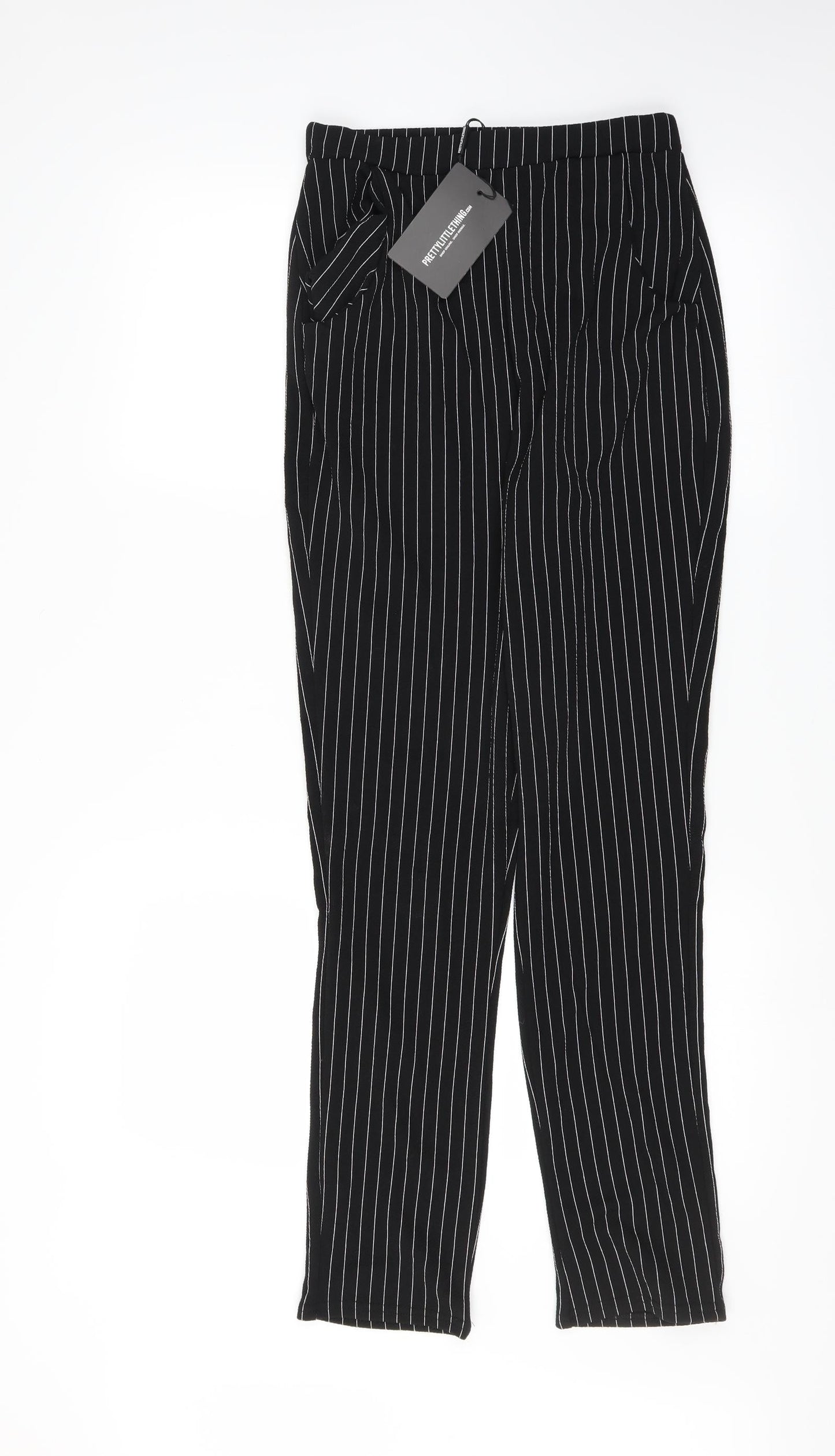 Womens UK Size 10 PRETTYLITTLETHING Regular Fit  Black Trousers