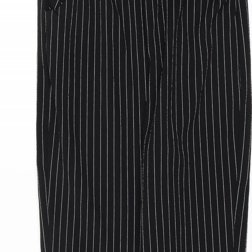 Womens UK Size 10 PRETTYLITTLETHING Regular Fit  Black Trousers