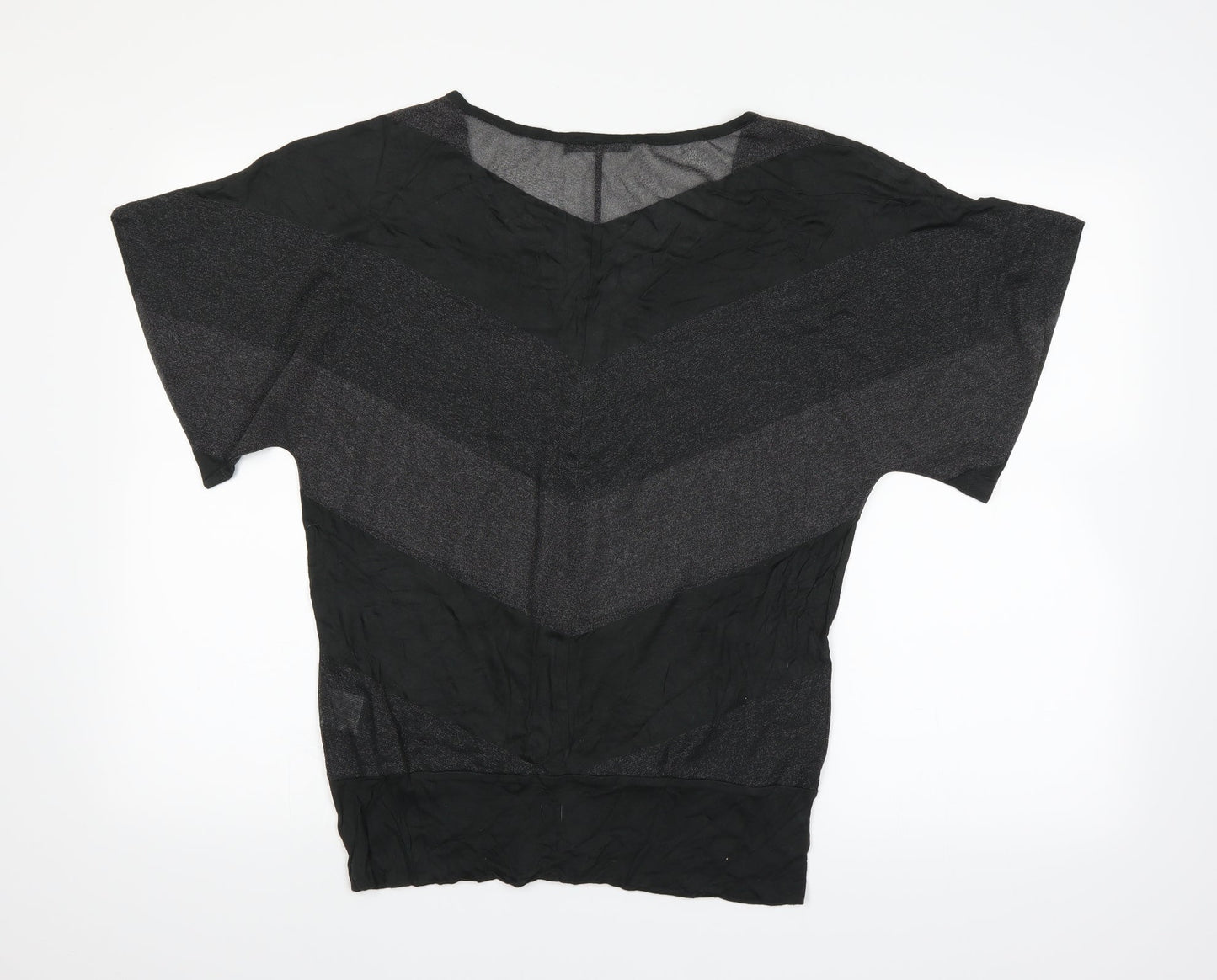 b.young Womens Green Striped  Basic T-Shirt Size L