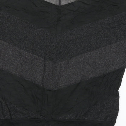 b.young Womens Green Striped  Basic T-Shirt Size L