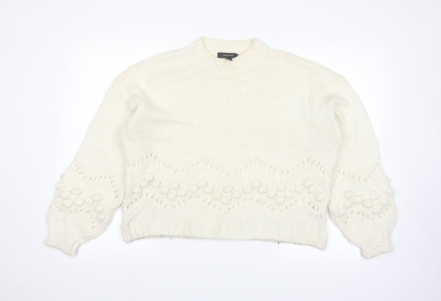Primark Womens White   Pullover Jumper Size S