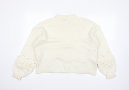 Primark Womens White   Pullover Jumper Size S
