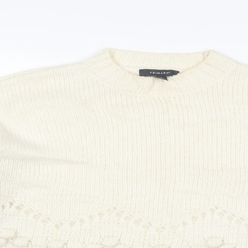 Primark Womens White   Pullover Jumper Size S