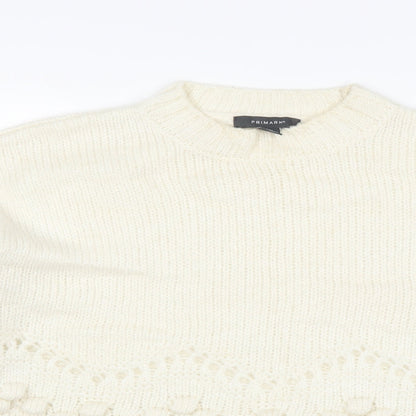 Primark Womens White   Pullover Jumper Size S