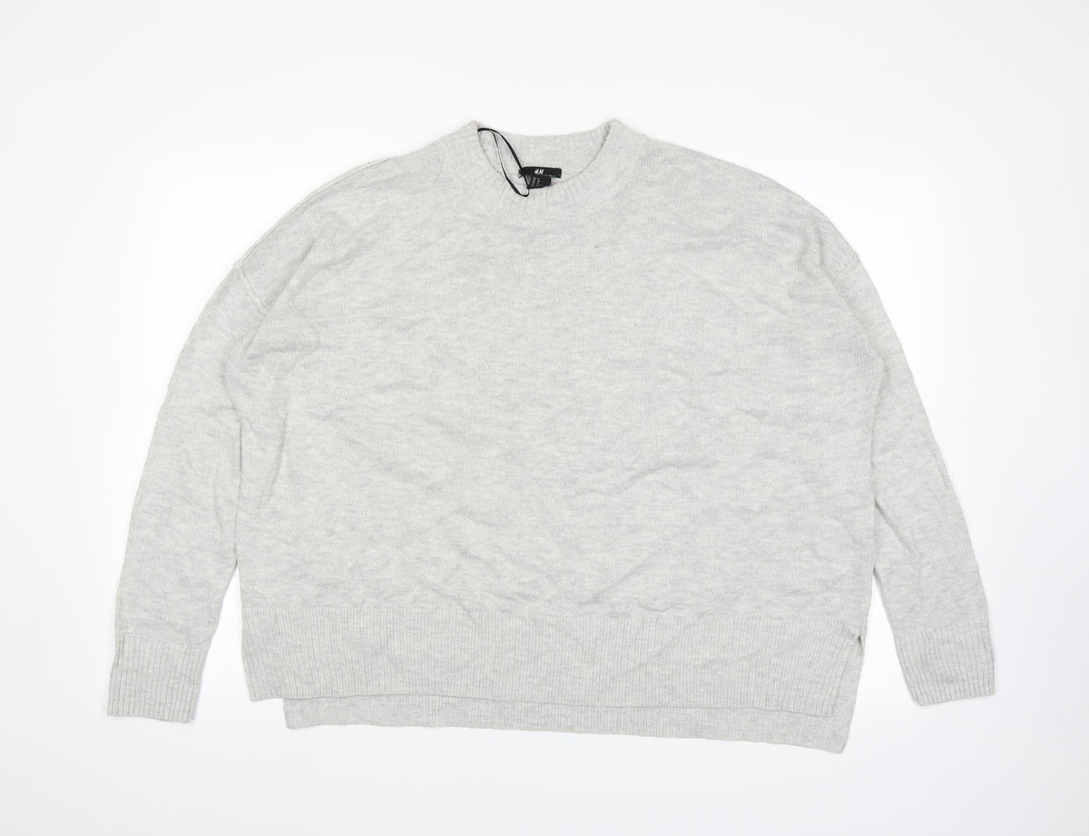 H&M Womens Grey   Pullover Jumper Size M