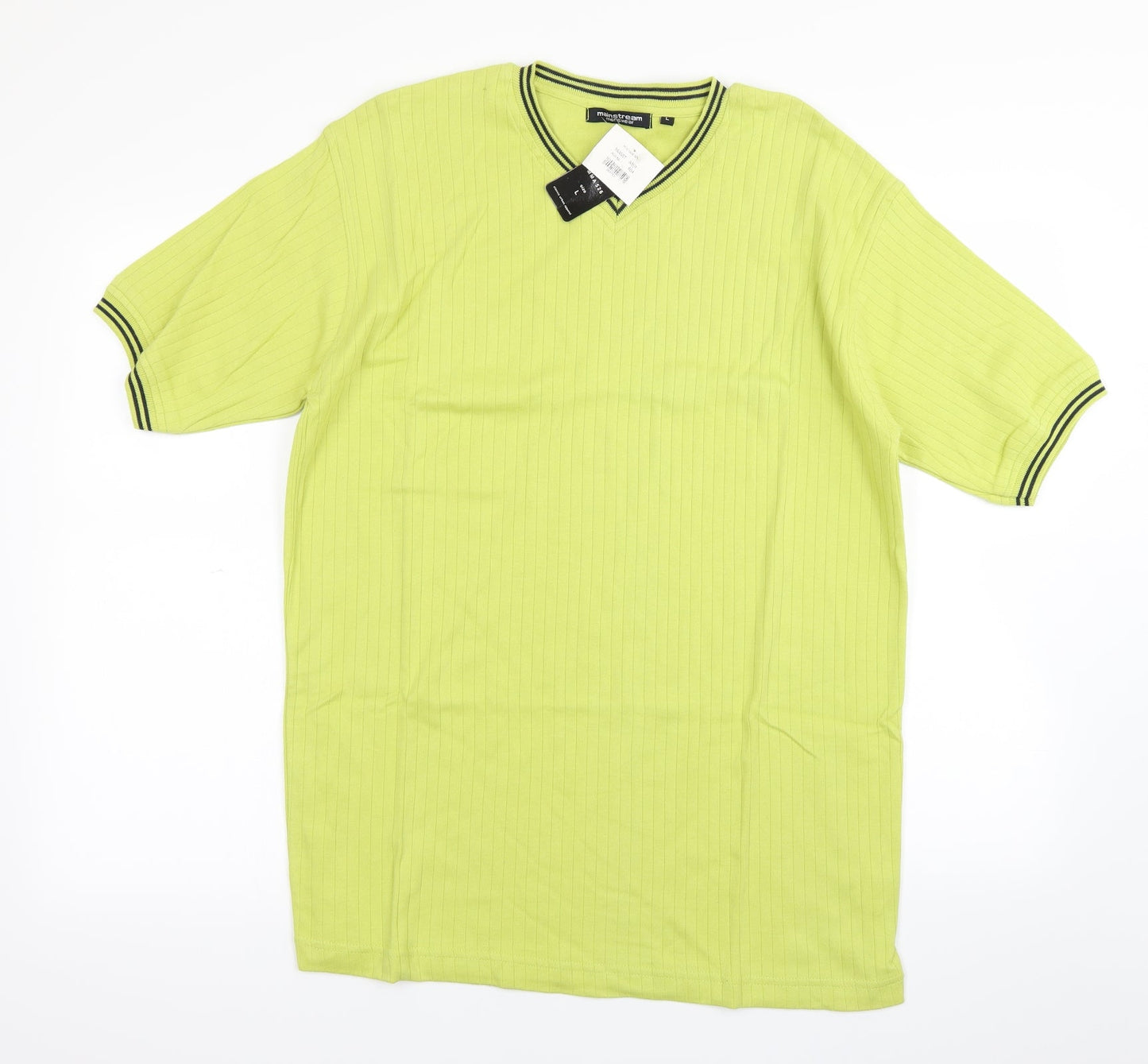 Mainstream Mens Green    T-Shirt Size L