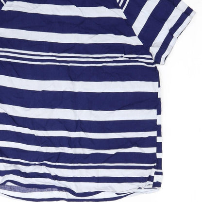 F&F Womens Blue Striped  Basic Blouse Size 10