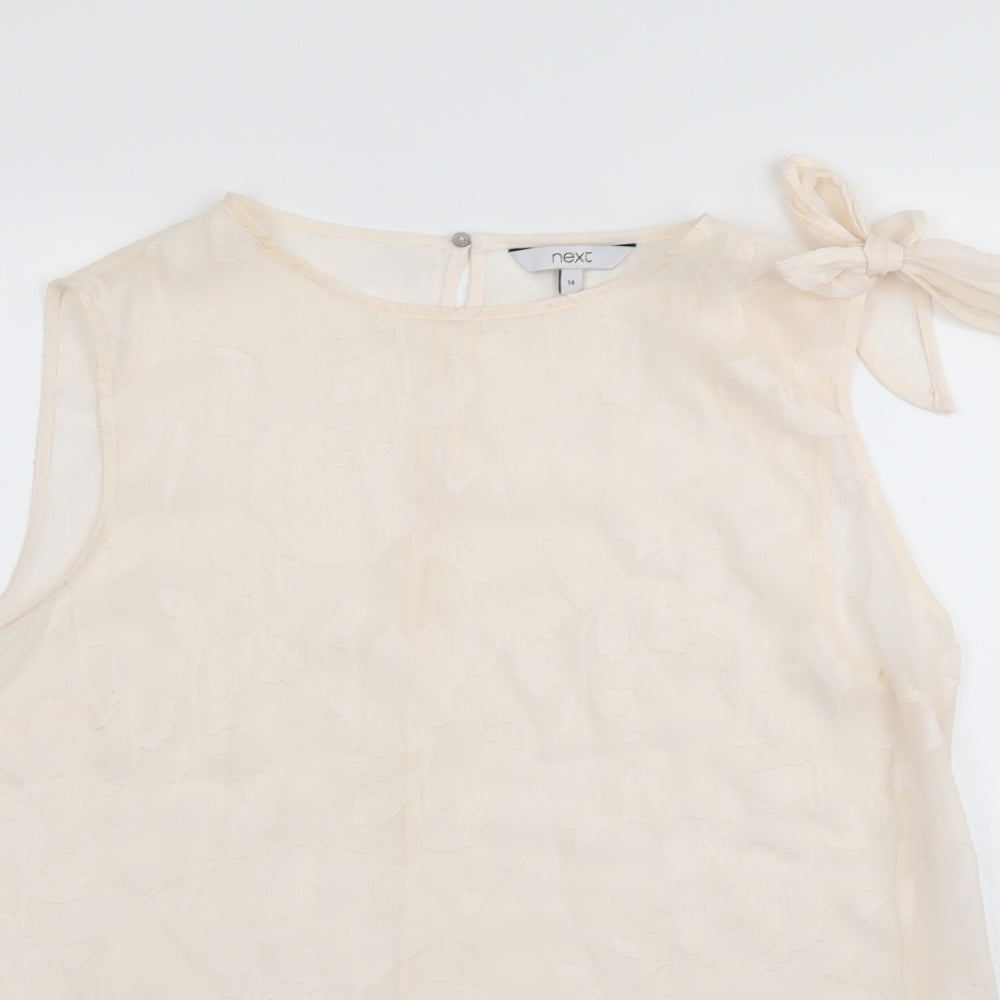 Womens UK Size 14 NEXT Beige Basic Tank