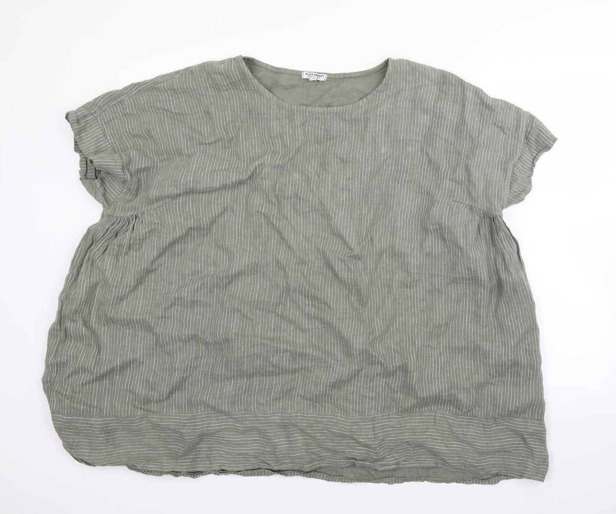 Alba Monti Womens Green   Basic Blouse Size XL