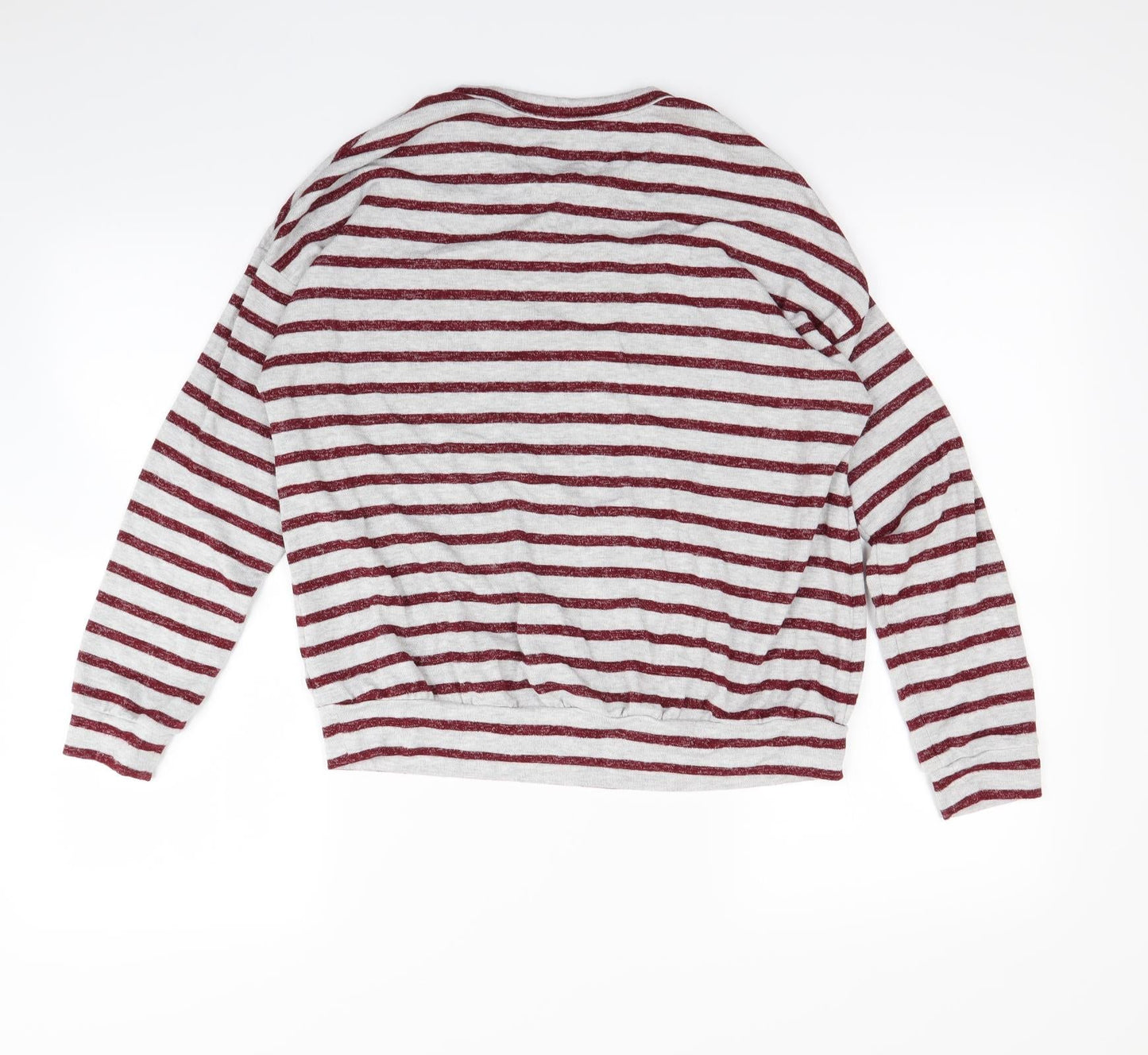 m&s Girls Red Striped Rayon Pullover Jumper Size 12-13 Years