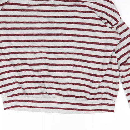 m&s Girls Red Striped Rayon Pullover Jumper Size 12-13 Years