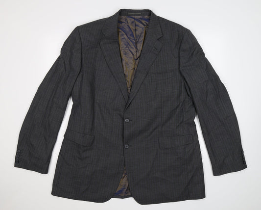 George Mens Grey Check  Jacket Suit Jacket Size 38