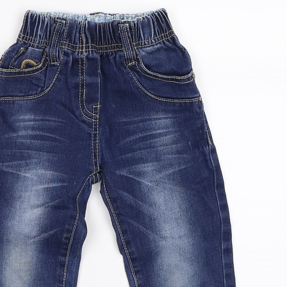 kidtizen Girls Blue  Denim Straight Jeans Size 4 Years - heart pockets