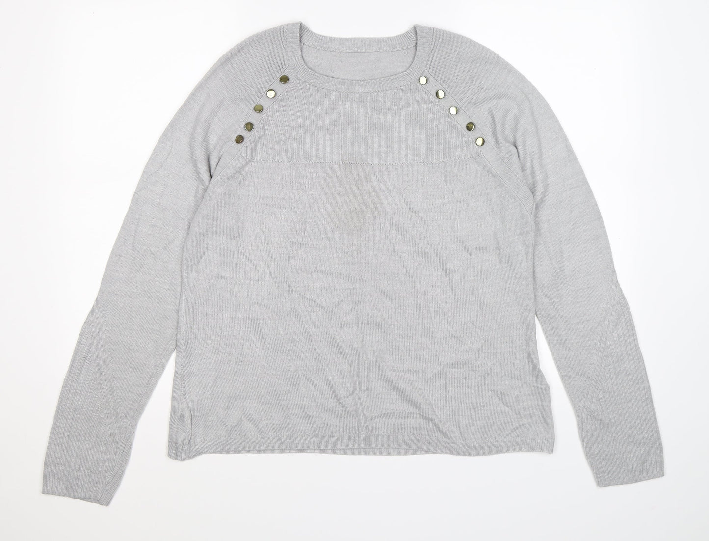 Marks and Spencer Womens Grey  Knit Pullover Jumper Size 14