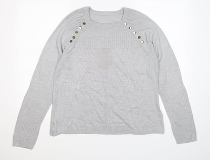 Marks and Spencer Womens Grey  Knit Pullover Jumper Size 14