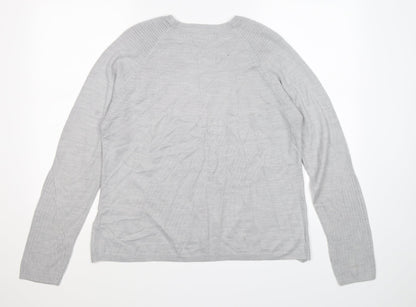 Marks and Spencer Womens Grey  Knit Pullover Jumper Size 14