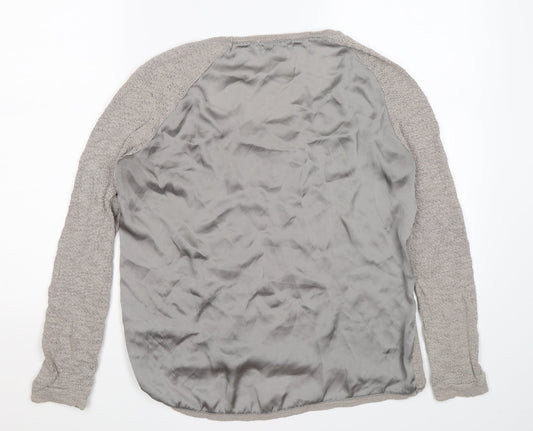 Cubus Womens Grey  Knit Pullover Jumper Size M  - satin back