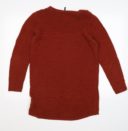 frequent Womens Brown Striped Knit Pullover Jumper Size M
